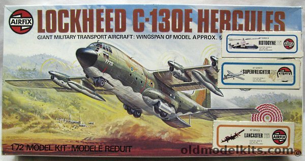 Airfix 1/72 Lockheed C-130E Hercules USAF or RAF C-130K Hercules C. Mk 1 Lyneham Wing UK 1976, 09001-0 plastic model kit